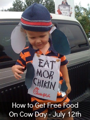 How to get free food on Julyl 12th - Cow appreciation day!