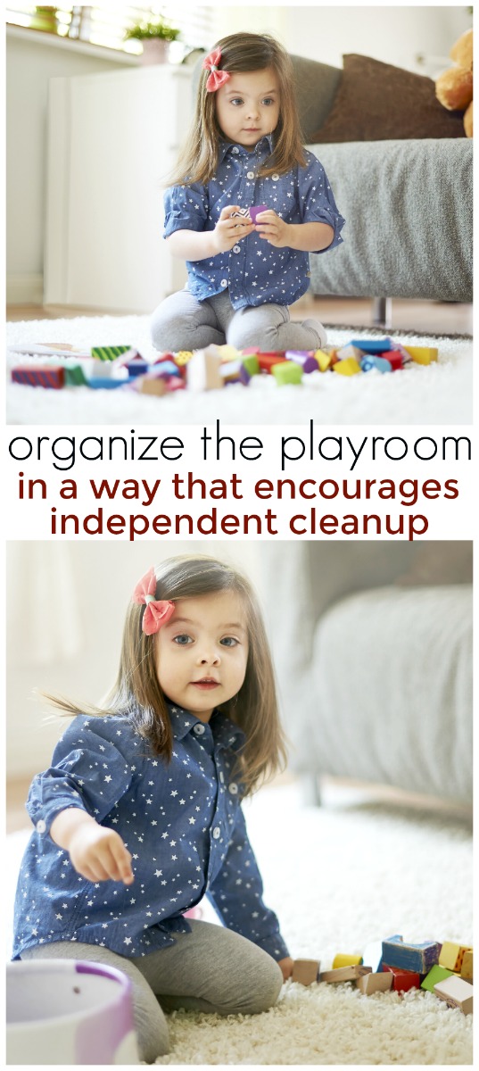Organize your toddler's playroom with these simple tips. These organizational methods will help encourage independence in your toddlers and teach them how to work on their cleanup skills. #toddlers #organize