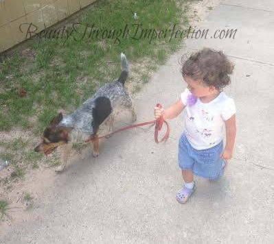 a girl and her dog