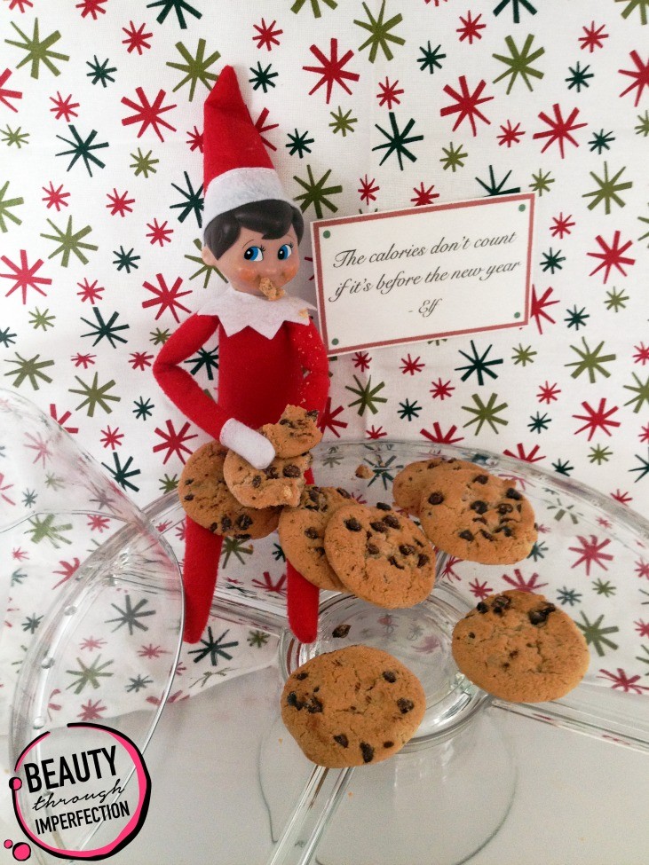 elf on the shelf with cookies