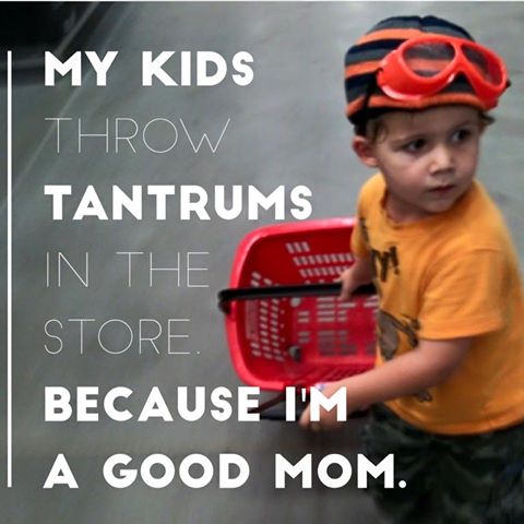 throwing tantrums in the store