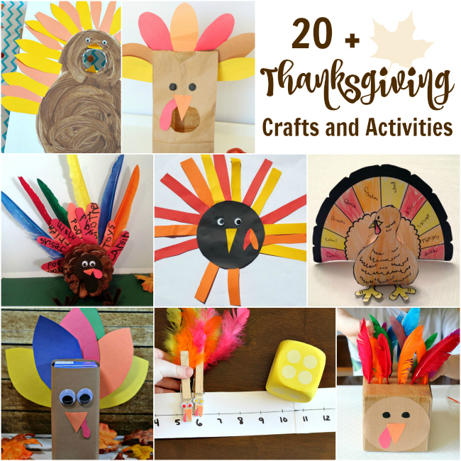 Thanksgiving crafts and activities. Lots of fun turkey crafts! 