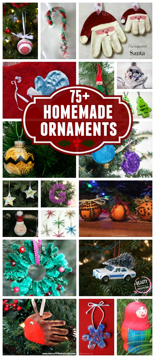 More than 75 DIY ornaments to put on your tree. There's nothing like making homemade ornaments together each year.