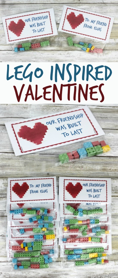LEGO inspired classroom Valentines