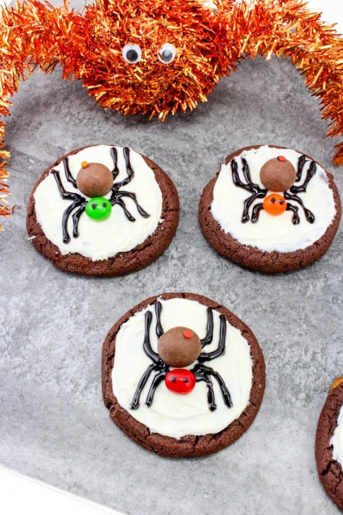 Spooky Spider Cookies - Halloween dessert perfect for preschool or class parties